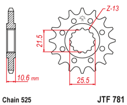 Reazov koleso predn pre BENELLI TRK 502, JTR 781, 14 zubov