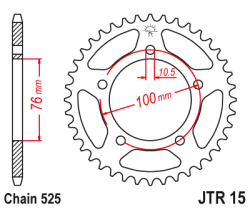 Rozeta zadn pre BENELLI TRK 502, 42zubov, JTR15